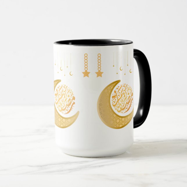 Celestial Mug – Gold Crescent Moons & Stars for Dr Mugg (Framsida höger)