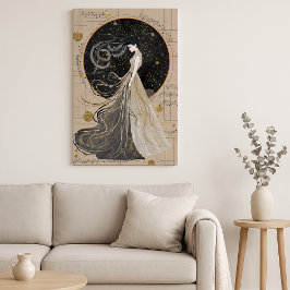 Celestial Muse Wall Art | Dreamy Cosmic Woman Canvastryck