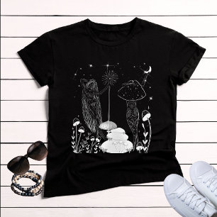 Celestial Mushroom Måne Goddesses T Shirt