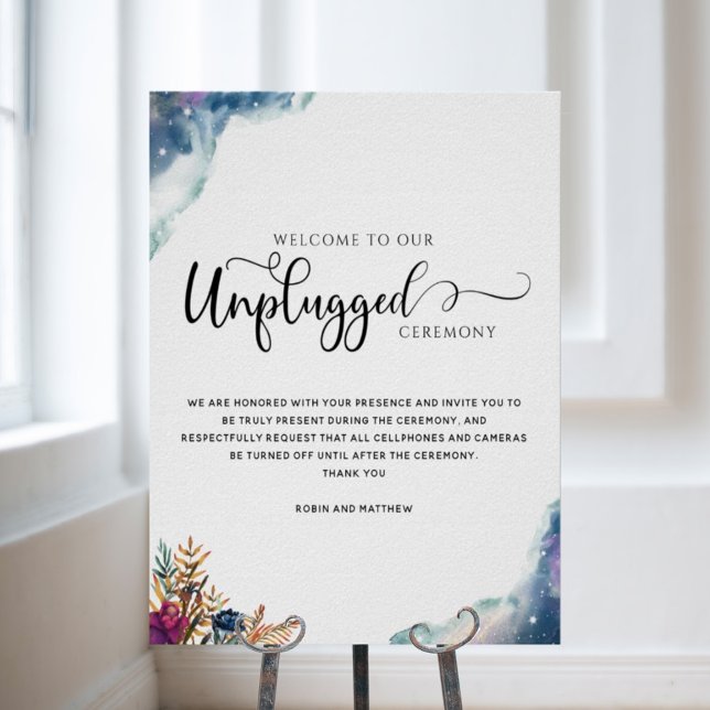Celestial Mystic Garden Unplugged Ceremony Sign Poster (Skapare uppladdad)