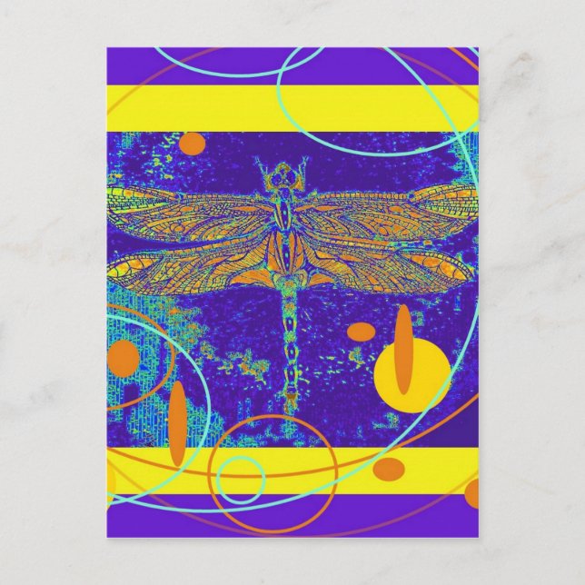 Celestial Mystic Guld Dragonfly av Sharles Vykort (Framsida)