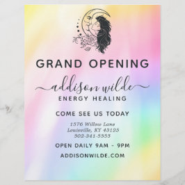 Celestial Mystic Mån Gudinna Rainbow Business Reklamblad