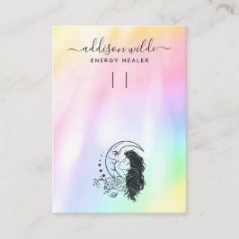 Celestial Mystic Måne Goddess Keychain Visning Visitkort