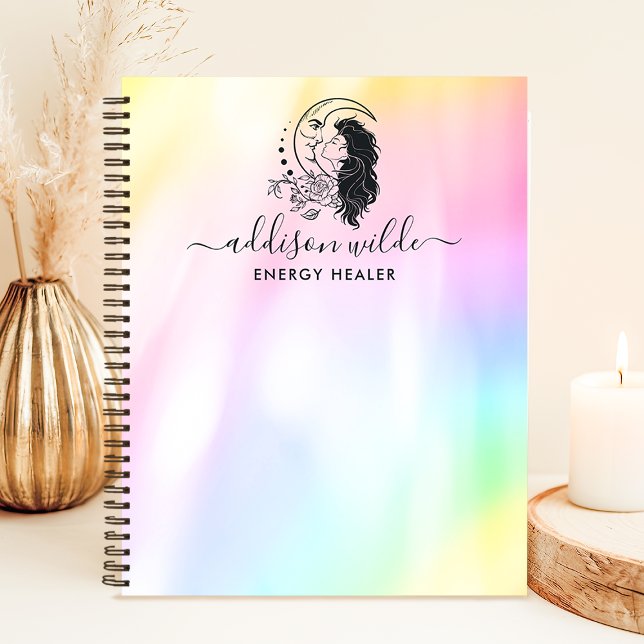Celestial Mystic Måne Goddess Rainbow Personlig Anteckningsbok (Skapare uppladdad)