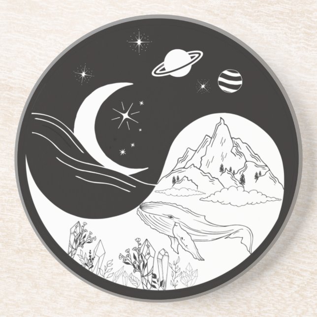 Celestial Mystic Yin Yang Meaning Kärlek  Underlägg (Framsidan)
