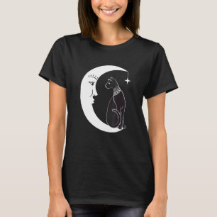 Celestial Mystical Black Cat Familiar Pagan Witchc T Shirt