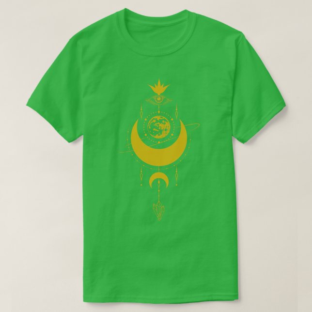 Celestial Mystical Crescent Måne T Shirt (Design framsida)