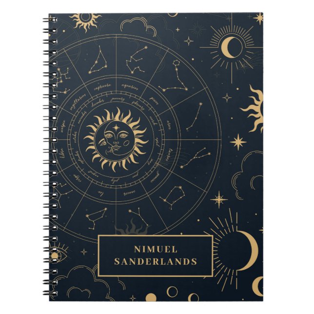 Celestial Mystical Inslag Starks Notebook Anteckningsbok (Framsidan)