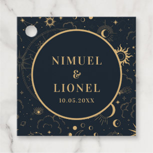 Celestial Mystical Inslag Starsign Gåvor Etiketter