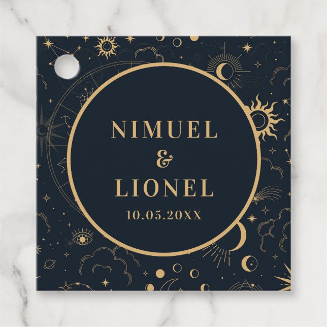 Celestial Mystical Inslag Starsign Gåvor Etiketter (Framsida)