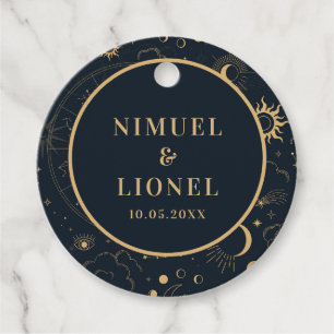 Celestial Mystical Inslag Starsign Gåvor Etiketter