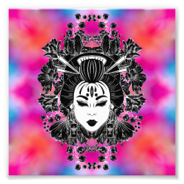 CELESTIAL MYSTICAL JAPANESE GEISHA SPIRIT FOTOTRYCK