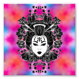 CELESTIAL MYSTICAL JAPANESE GEISHA SPIRIT FOTOTRYCK