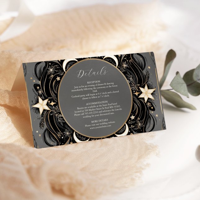 Celestial Mystical Måne Starry Night Boho Bröllop Tilläggskort (Skapare uppladdad)