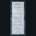 Celestial Natt Himlar med Ram Bröllop Middag Menu Meny<br><div class="desc">Den här berömda kvällsmenyn himlar med ram bröllop är perfekt för din förtjusade bröllop under stjärnorna. Den mörk marinblå vattenfärgen himlar, prickad med silver-stjärnor, kommer att ange tonen för din nattbuho utomhus bröllop. Anpassa den som du vill eller behålla den som den är. Se till att titta igenom resten av...</div>