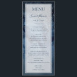Celestial Natt Himlar med Ram Bröllop Middag Menu Meny<br><div class="desc">Den här berömda kvällsmenyn himlar med ram bröllop är perfekt för din förtjusade bröllop under stjärnorna. Den mörk marinblå vattenfärgen himlar, prickad med silver-stjärnor, kommer att ange tonen för din nattbuho utomhus bröllop. Anpassa den som du vill eller behålla den som den är. Se till att titta igenom resten av...</div>