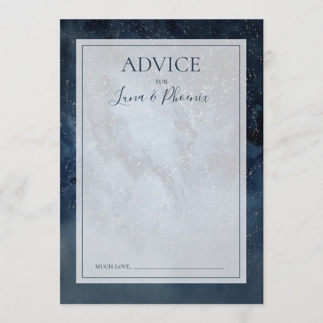 Celestial Natt Himlar med Ram Bröllop-rådgivningsk Rådkort (Framsida)