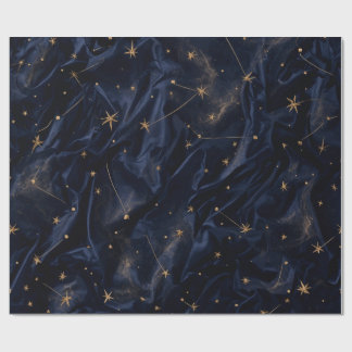 Celestial natt himmel guld stjärnor astrologi pres presentpapper
