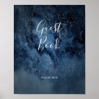Celestial natt himmel | Silver gästbokssida