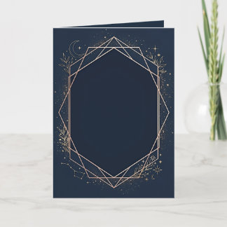 Celestial Navy Blå & Guld Tom Inbjudan