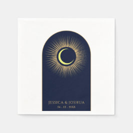 Celestial Navy Blue Arch Mystical Sol Måne Pappersservett