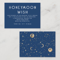 Celestial Navy Blue Bröllop Honeymoon Wish
