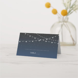 Celestial Navy Blue Starry Night Bröllop Placeringskort