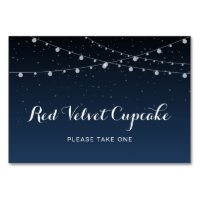 Celestial Navy Blue Stars Night Bröllop Food Label