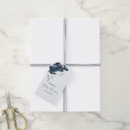 Celestial Navy Watercolor Cloud Baby Shower Presentetikett