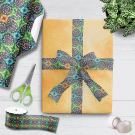 Celestial Neon Mandala Retro-Modern Ribbon