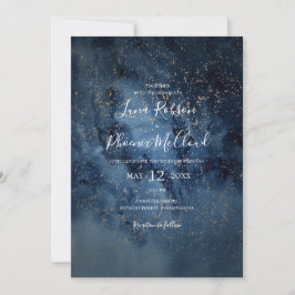 Celestial Night Himlar | GULD AVSLAPPNAD BRÖLLOP Inbjudningar