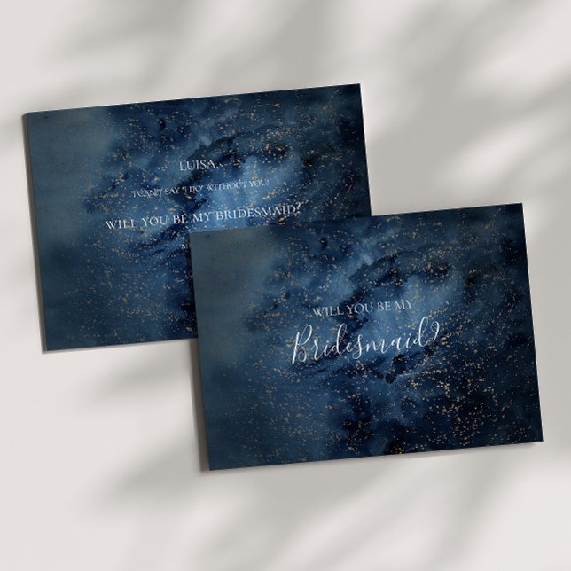 Celestial Night Himlar Guld Bridesmaid Frieri kort (Skapare uppladdad)