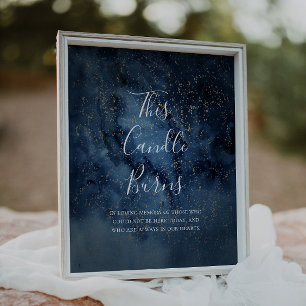 Celestial Night Himlar Guld detta ljus brinner Poster