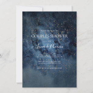 Celestial Night Himlar   Guld Par Shower Inbjudningar