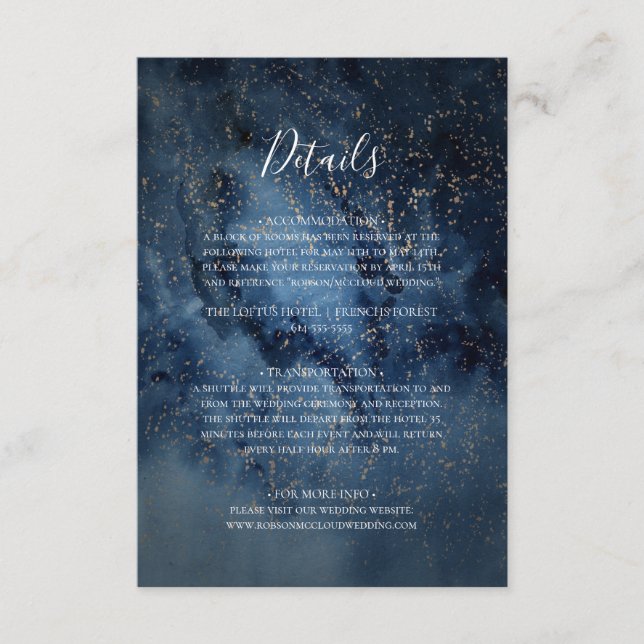 Celestial Night Himlar | Kortet för Guld-detaljer Tilläggskort (Framsida)