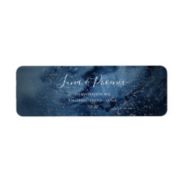 Celestial Night Himlar | Silver-adressetikett Returadress Etikett