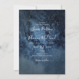 Celestial Night Himlar | Silver alla på en Bröllop Inbjudningar