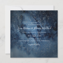 Celestial Night Himlar | Silver-Bröllop Inbjudningar