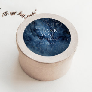 Celestial Night Himlar Silver Tack Favor Sticker Runt Klistermärke