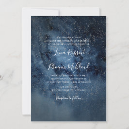 Celestial Night Himlar | Silver Traditionellt Bröl Inbjudningar