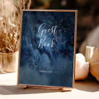 Celestial Night Sky | Guld Gästbokssida