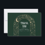 Celestial Night Stars Elegant Tack<br><div class="desc">Celestial emerald grönt och guld tackkort</div>