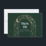 Celestial Night Stars Elegant Tack<br><div class="desc">Celestial emerald grönt och guld tackkort</div>