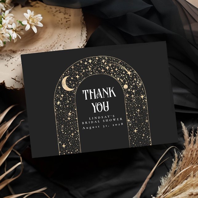Celestial Night Stars Elegant Tack Kort (Celestial Arch Thank You Card)