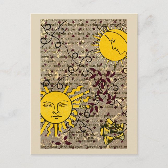 Celestial Nights Ascension Sol Måne Vykort (Framsida)