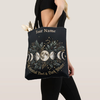 Celestial Noel Mörk Vinter Månfaser Canvas Tygkasse