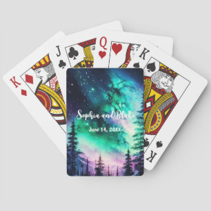 Celestial Northern Ljus Bröllop Casinokort