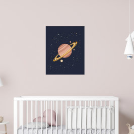 Celestial Nursery Soft Saturn Planet Poster