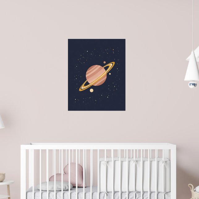 Celestial Nursery Soft Saturn Planet Poster (Barnkammare 2)