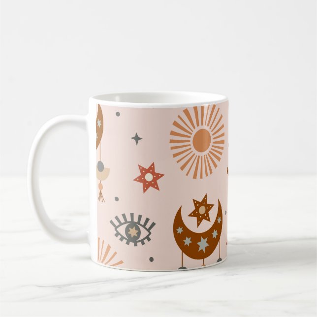 Celestial öga, måne, sol mönster. kaffemugg (Vänster)